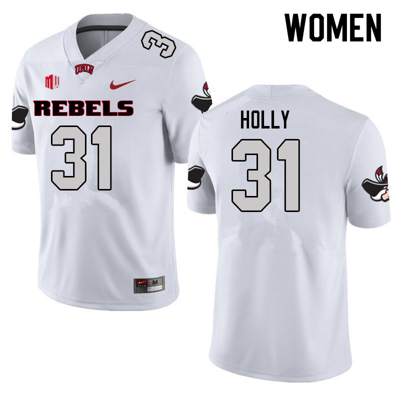 Women #31 Devynn Holly UNLV Rebels College Football Jerseys Sale-White